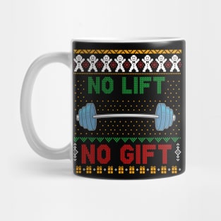 No Lift No Gift Ugly Christmas Sweater Gym Mug